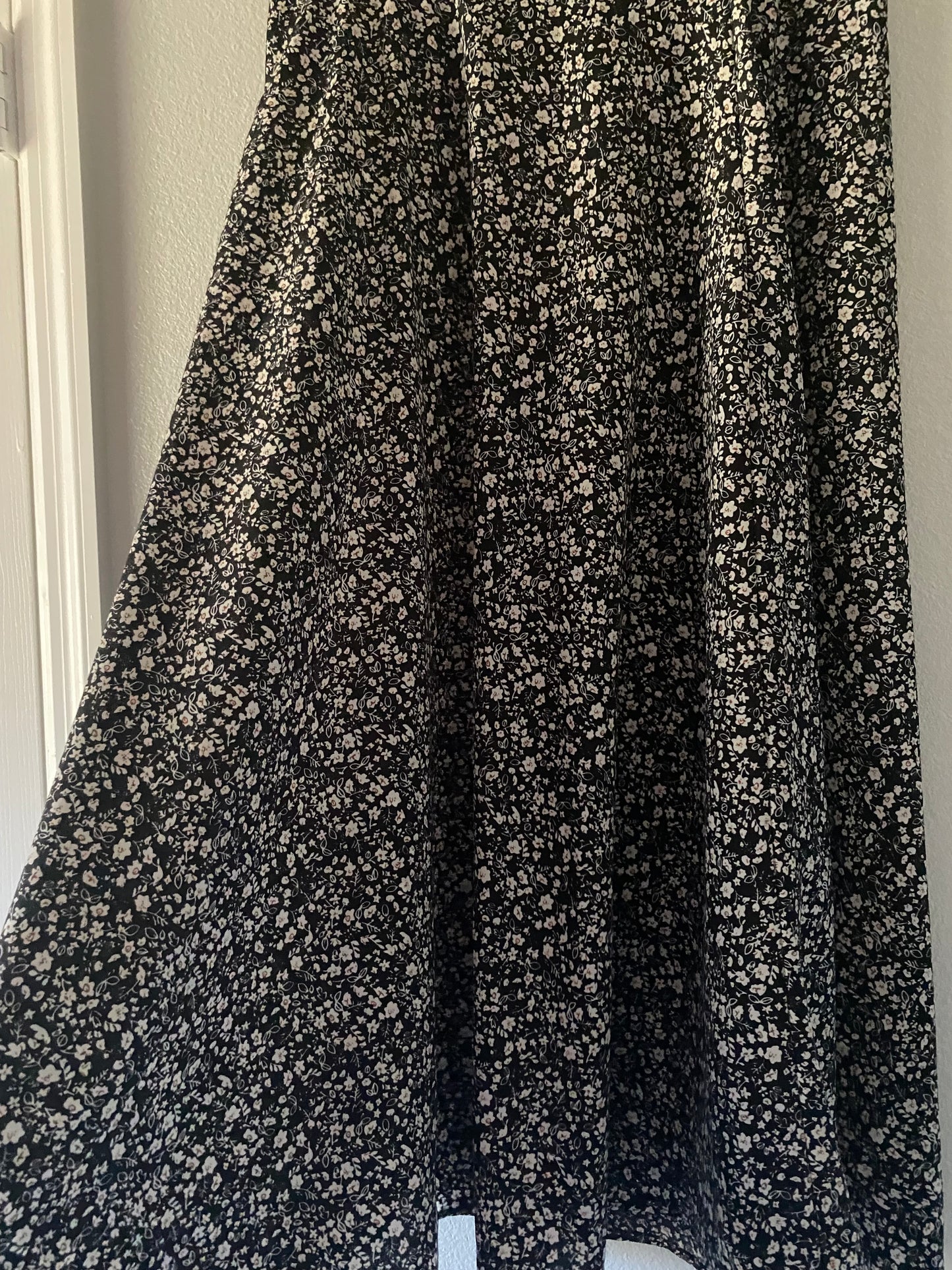 Black floral skirt