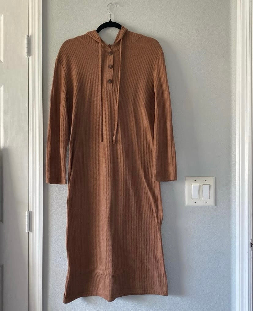 brown hoodie sweater dress