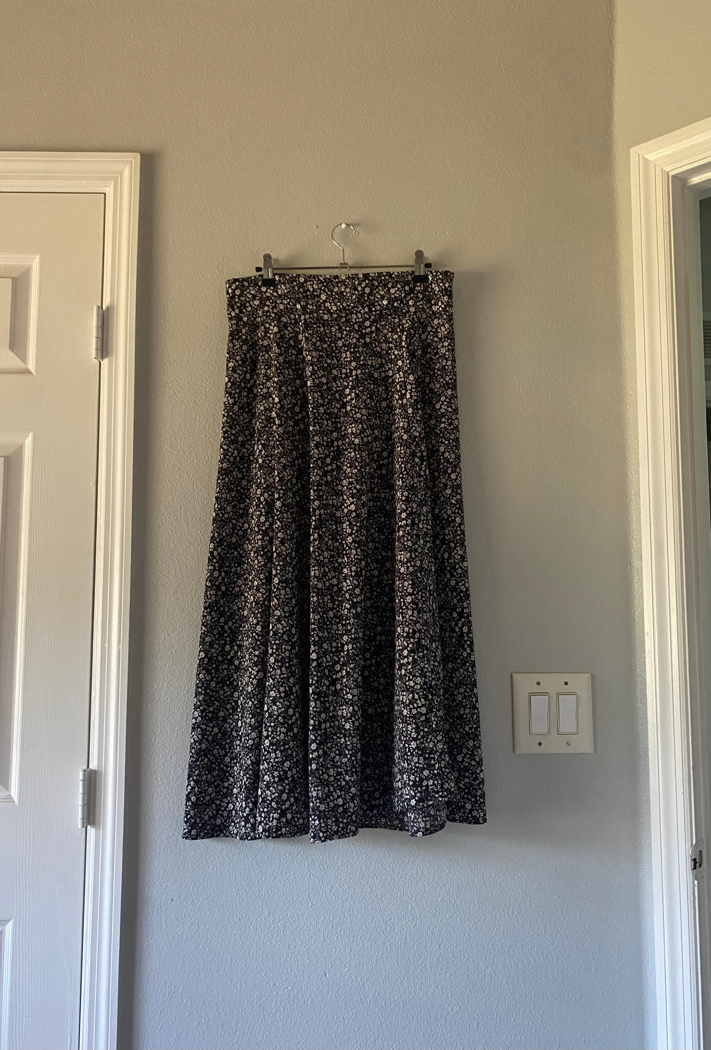 Black floral skirt