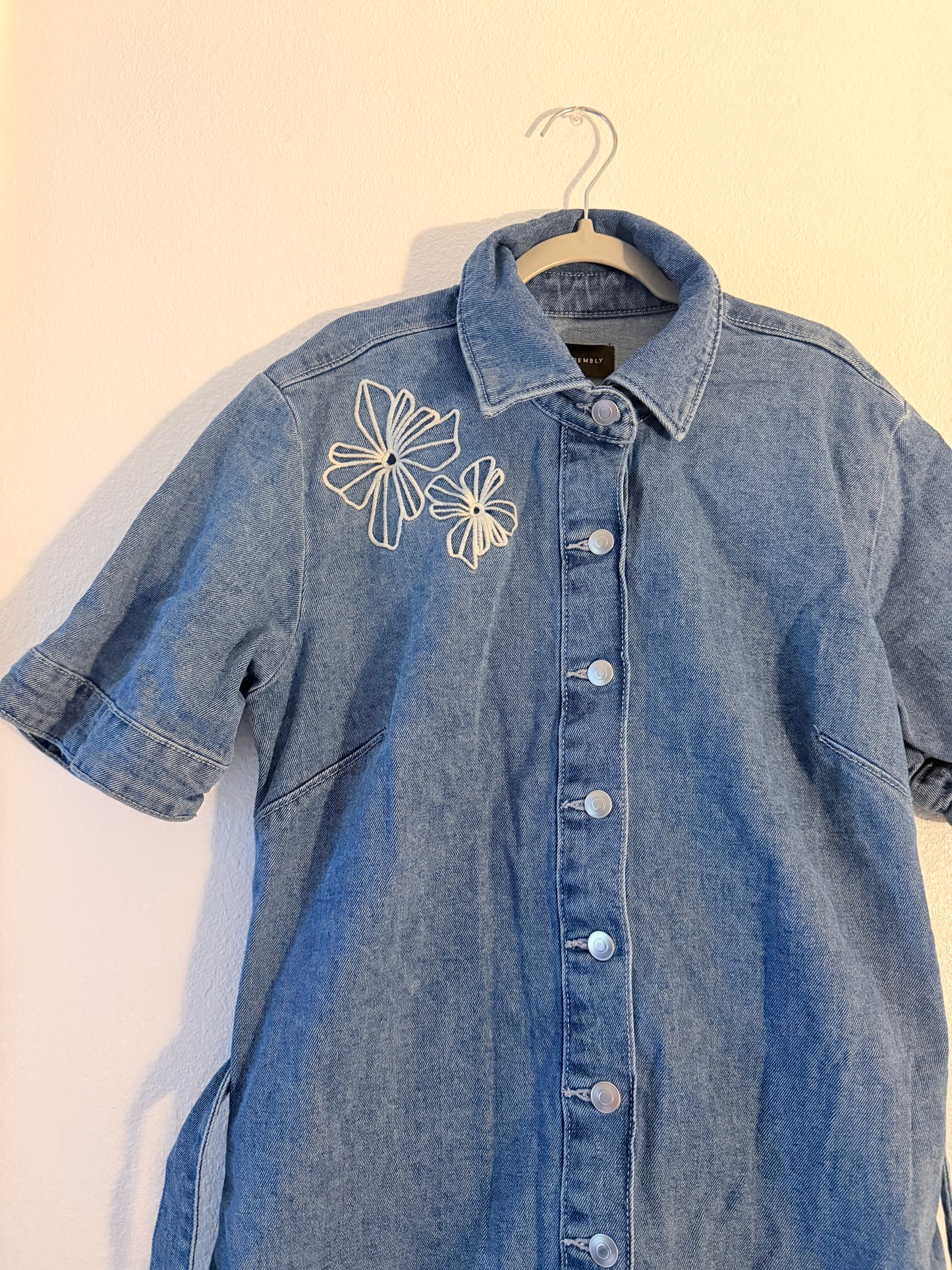 Jean Dress With Flowers🧺💙