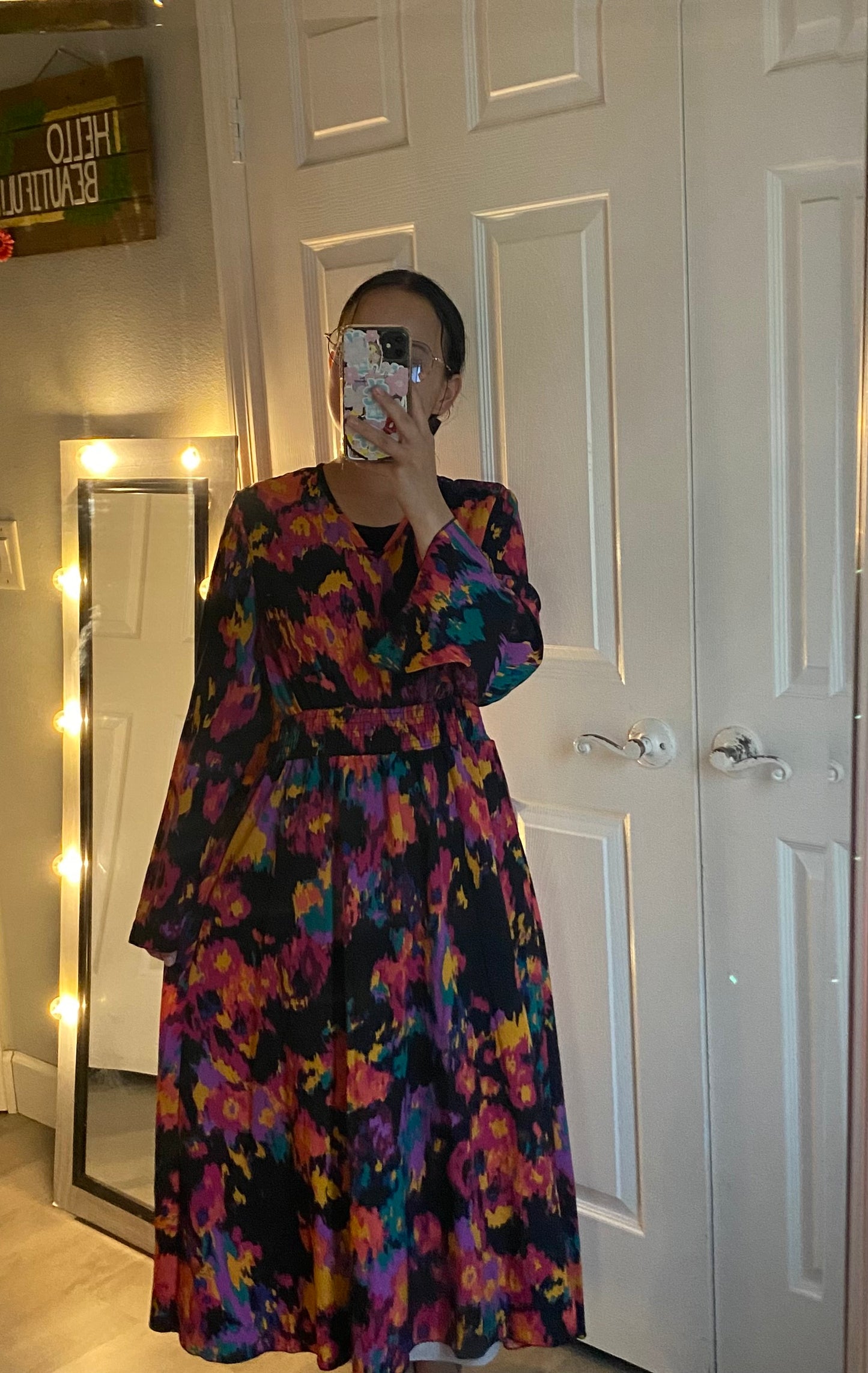 Colorful black dress!