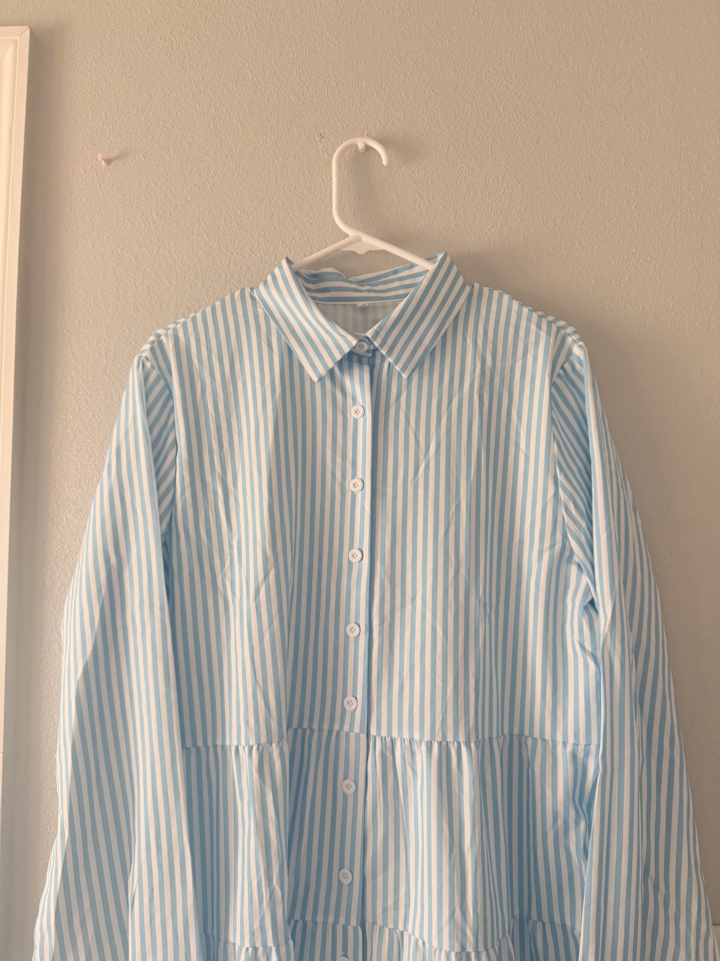 Blue and White Stripe Dress