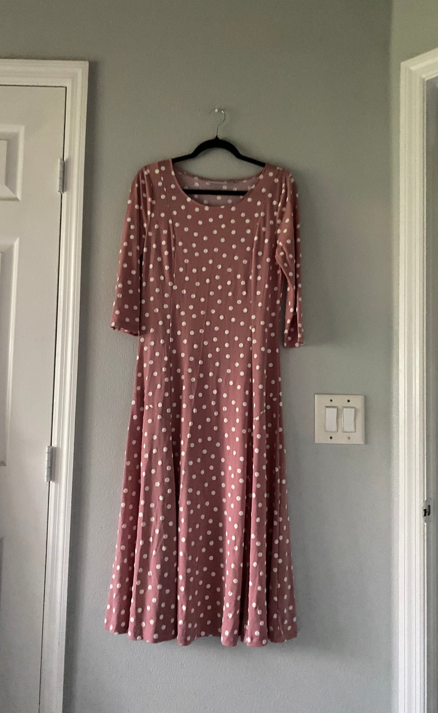 Pink polka dot dress