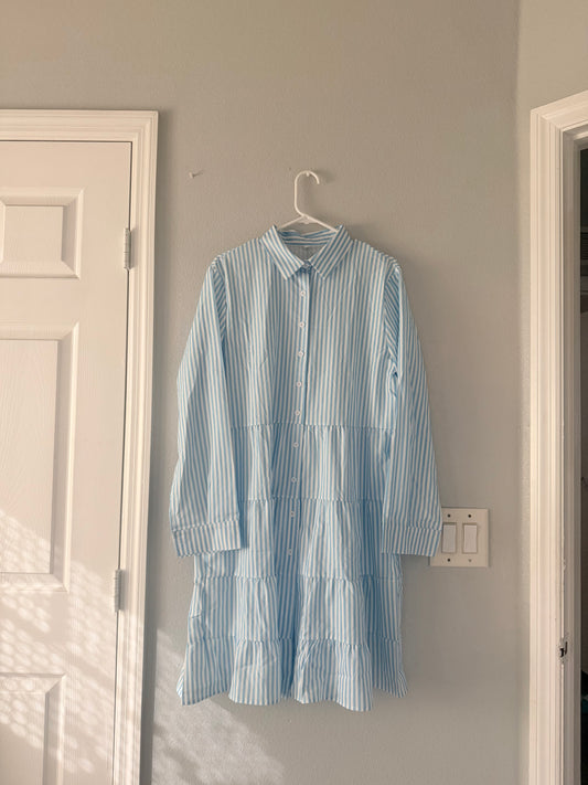 Blue and White Stripe Dress