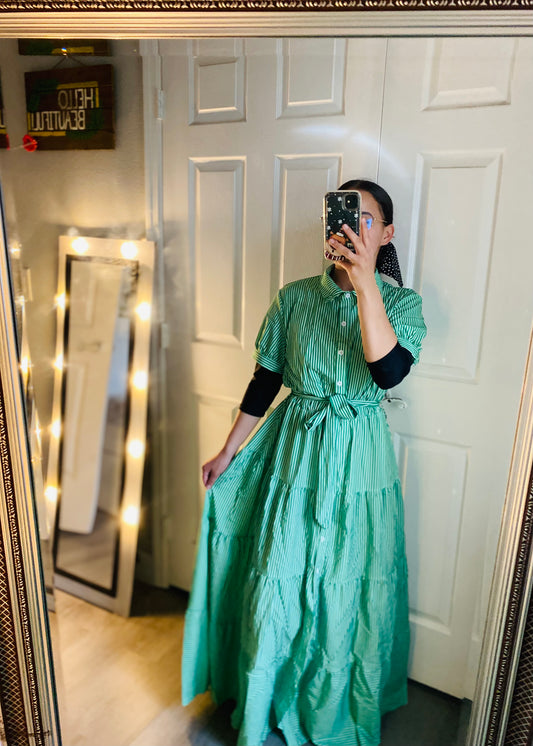 Green Stipe Dress