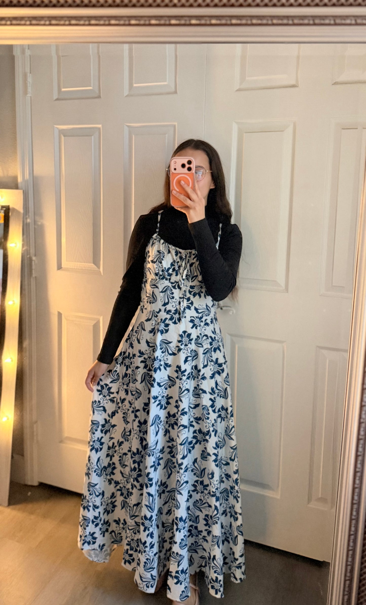 Navy and White Dress