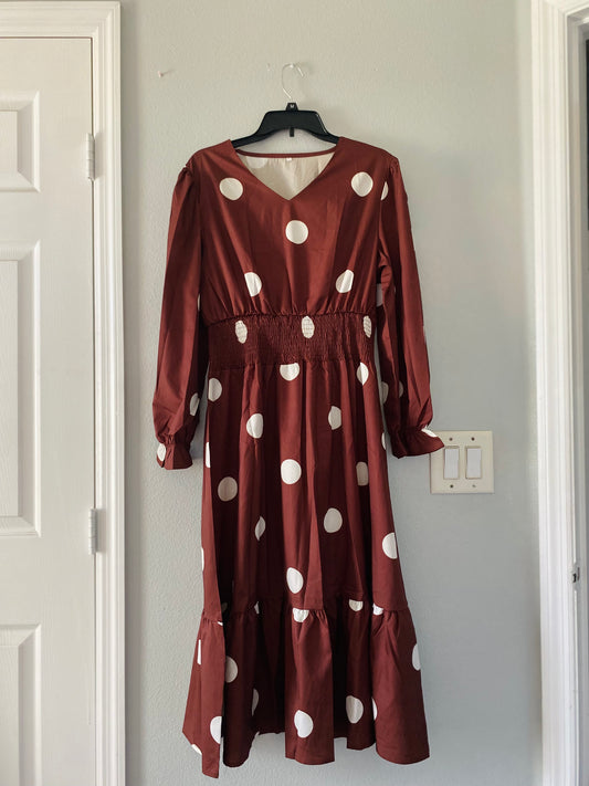 Brown Polka Dot Dress