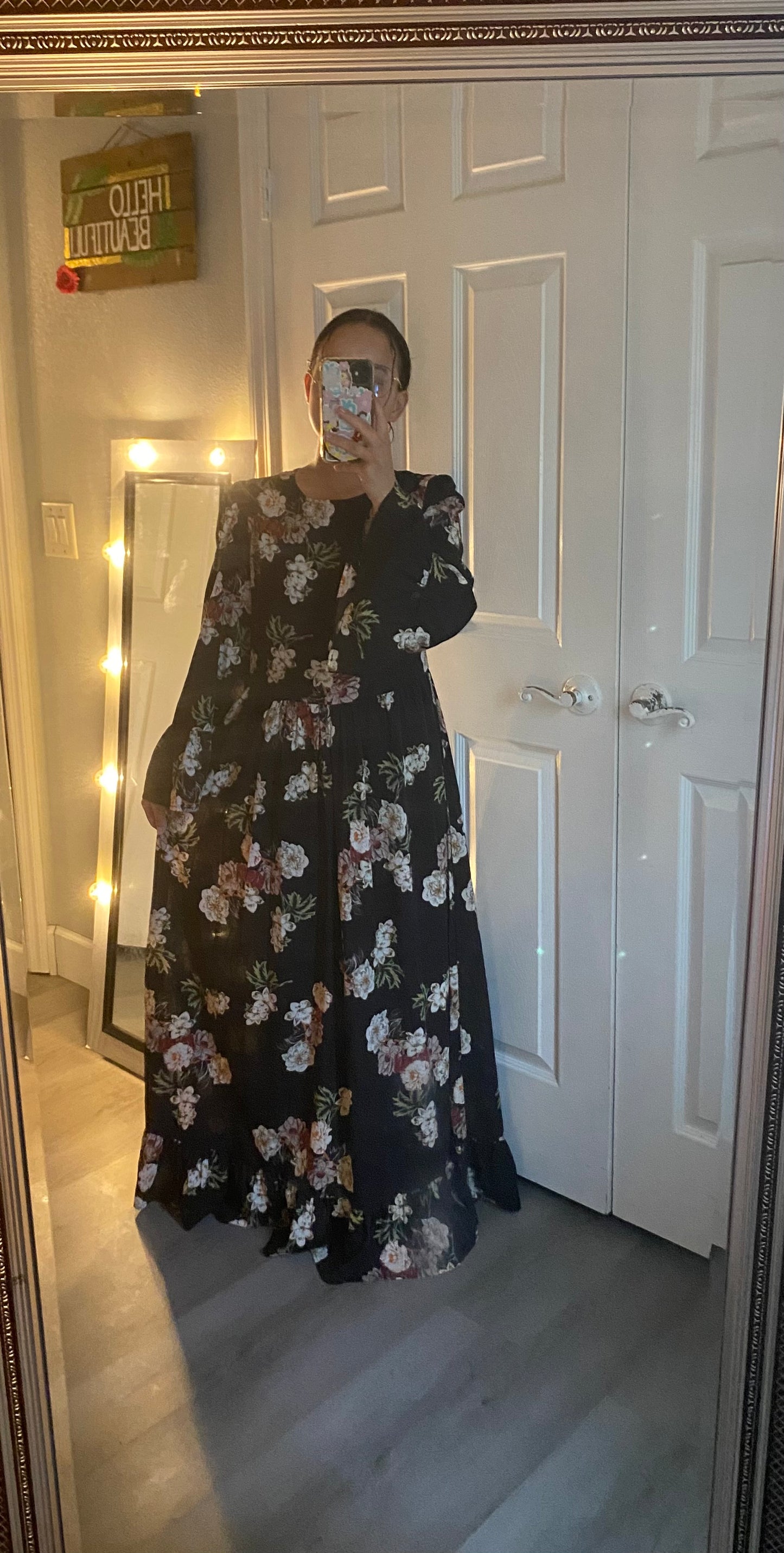 Floral black dress
