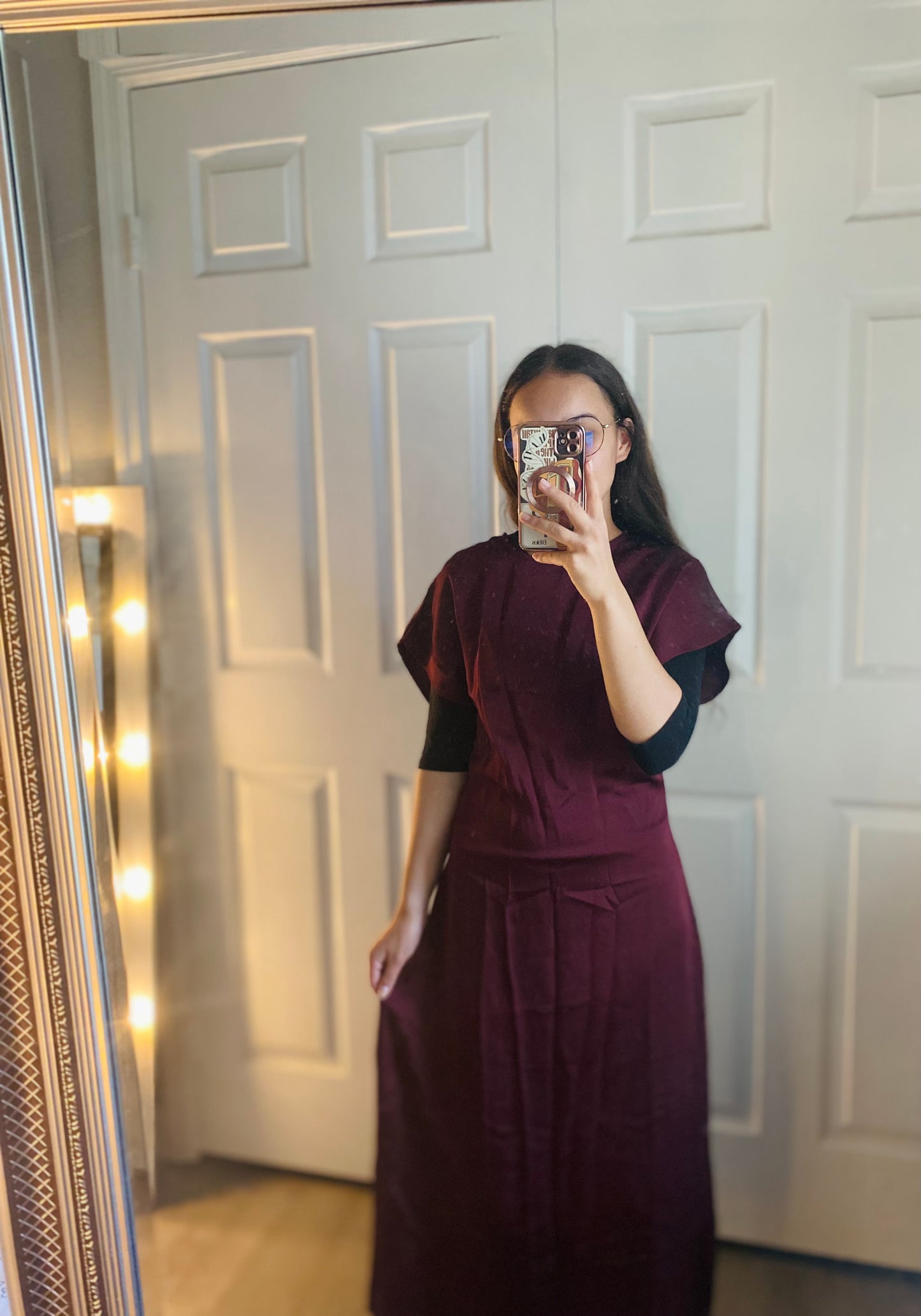 Silk Burgundy Dress
