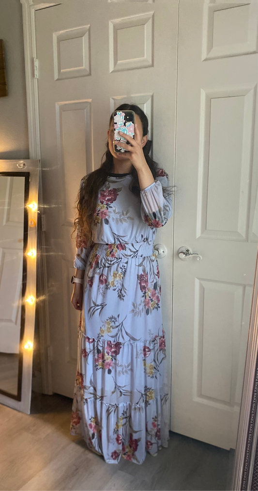 Purple floral dress 🤍