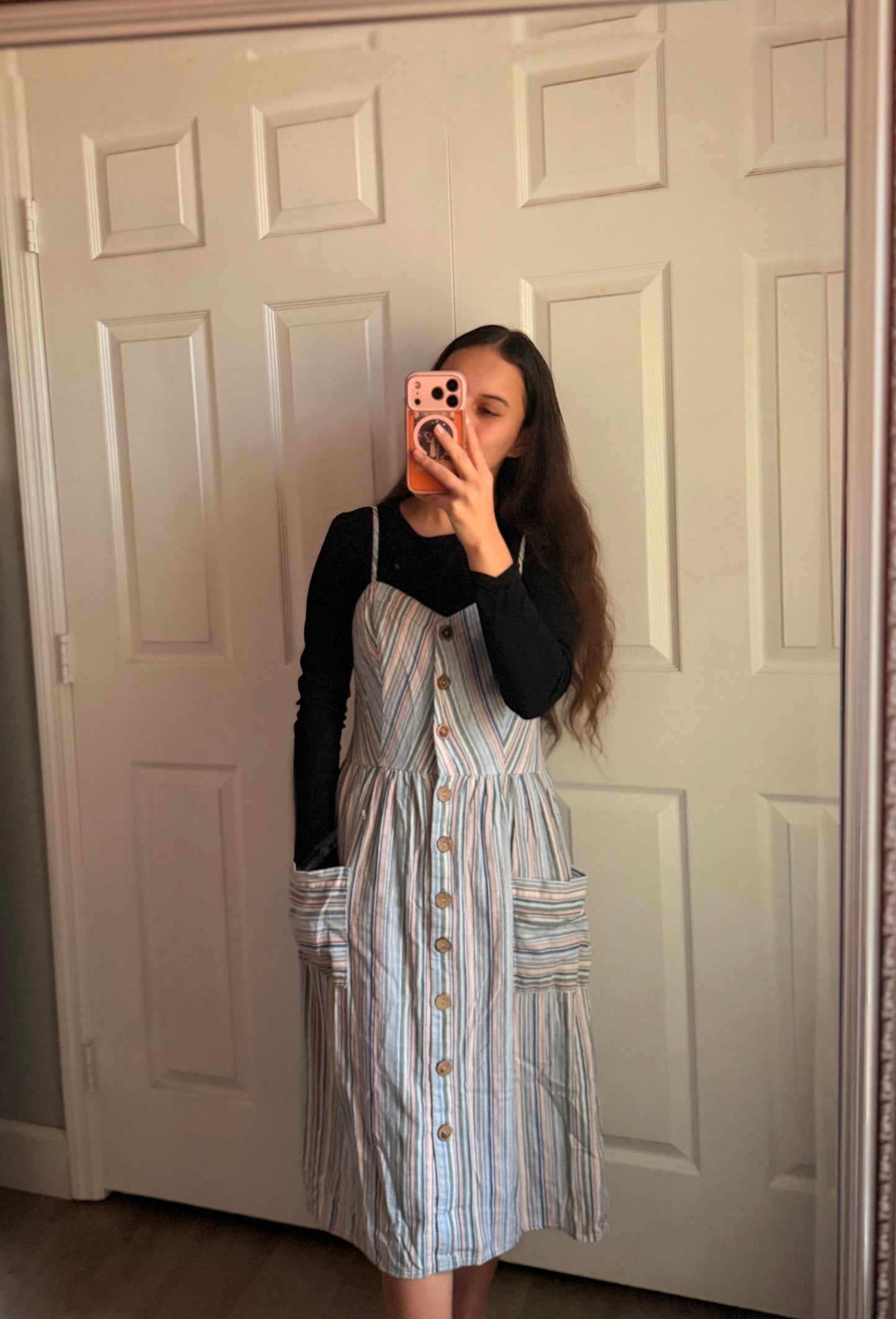 Pink and Blue sTripe dress